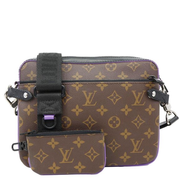 Louis Vuitton  Trio Monogram Macassar Canvas Messenger Bag Purple - Picture 1 of 14
